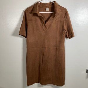 Crane Faux Suede Collared Dress